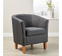 Home Source Bedford Small Padded Tub Accent Occasional Armchair Grey