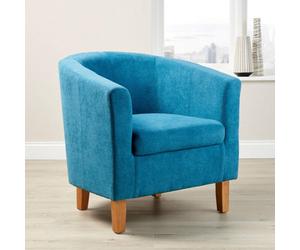 Home Source Bedford Small Padded Tub Accent Occasional Armchair Teal