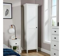 Home Source Belle Vue 1 Door Single Wardrobe With Hanging Rail White 179Cm H
