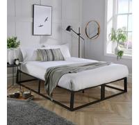 Home Source Black Metal 4Ft6 Double Industrial Platform Bed Frame