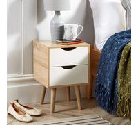 Home Source Boden 1 Drawer Bedside Table Storage Unit in Light Oak Home Source Light Oak
