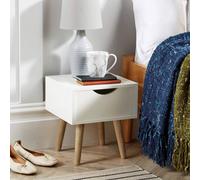 Home Source Boden 1 Drawer Bedside Table Storage Unit in White Home Source White