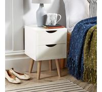 Home Source Boden 1 Drawer Bedside Table Storage Unit in White Home Source White