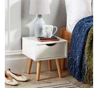 Home Source Boden 1 Drawer Bedside Table Unit White