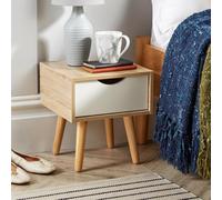 Home Source Boden 1 Drawer Bedside Table Unit White And Oak