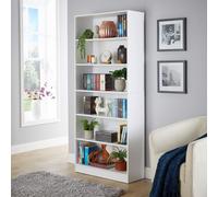 Home Source Clara 6-Tier Deep Storage Bookcase White