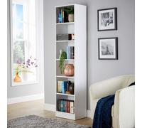(White - Narrow) Bookcase Display Shelf Freestanding