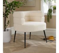 Home Source Boucle Barrel Chair Cream