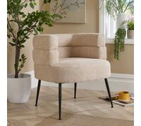 Home Source Boucle Barrel Chair Natural
