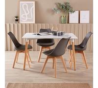 Braga Dining Table and 4 or 6 Lisbon Chair Sets Home Source White One Size
