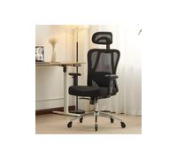 Home Source Breathable Office Chair Adjustable Armrest & Headrest Silent Casters in Black Home Source Black