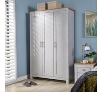 Home Source Camden 3 Door Bedroom Wardrobe Storage Unit Grey