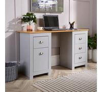 Home Source Camden 3 Drawer Pedestal Computer Storage Desk in Grey Home Source Grey