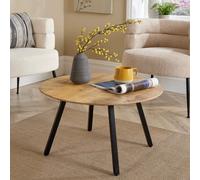 Home Source Caribou Mango Wood Natural Top Coffee Table