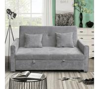 Home Source Charleston 2 Seater Velvet Dark Grey Double Sofa Bed