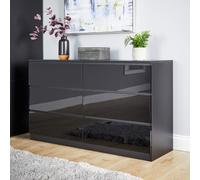 Home Source Chest 4 / 6 Drawers Spacious Bedroom Storage Unit Modern Organiser in Black Home Source Black