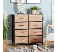 Home Source Chest 8 Storage Drawers Compact Modern Design 80cm Wide Home Organiser in Brown Home Source Brown