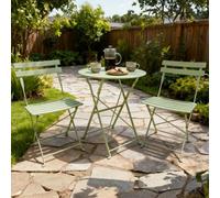 Home Source Clifton Outdoor Folding Bistro Table And Chair Set - Sage Green