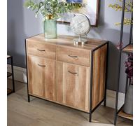 Home Source Compact Sideboard Chest Cupboard Storage Modern Oak Finish Drawers in Natural Home Source Natural