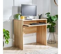 Home Source Computer Desk PC Laptop Table Home Office Study Workstation Gaming in Light Oak Home Source Light Oak