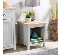 Home Source Console TV Stand Television Unit Oak Coffee Solid Bookcase 36mm Top in Grey Home Source Grey
