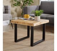 Home Source Cortez Rectangular Mango Wood Table Iron Legs Coffee Table Unit in Light Oak | Size: Large Home Source Light Oak Large
