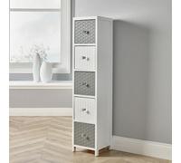 Crystal 5 Drawer Narrow Storage Chest Home Source White One Size