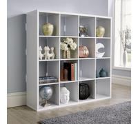 Home Source Cube Plus 16 Bookcase Shelving Storage Unit White, White