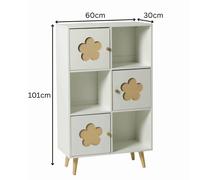 Home Source Daisy Cube Storage Cabinet Home Storage 3 Doors 3 Shelves Organiser in White Home Source White