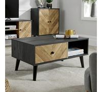 Dallas Herringbone 1 Drawer Coffee Table Unit Home Source Black One Size