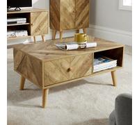 Dallas Herringbone 1 Drawer Coffee Table Unit Home Source Light Oak One Size