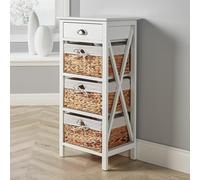 Home Source Dartmouth 3 Drawer Chest Storage Unit Fully Assembled in White Home Source White