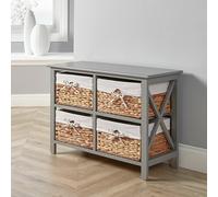 Home Source Dartmouth 4 Drawer Storage Unit Fully Assembled in Grey Home Source Grey