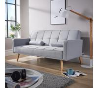 Home Source Eclipse Linen 3 Seater Double Folding Sofa Bed - Grey