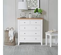 Easton Chest Of 5 Drawers Storage Organiser Unit Bedroom Solid Wood Home Source White One Size