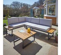 Home Source Ember L-Shape Outdoor Garden Patio Decking Sofa & Table Set