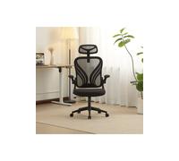 Home Source Ergonomic Design Office Chair Adjustable Armrests Breathable Foldable in Black Home Source Black