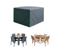 Home Source Waterproof Outdoor Furniture Cover - UV Resistant 600D Oxford Polyester with PVC Coating, Adjustable Straps & Drawstring Closure for Square Sets & Firepits up to 115cm