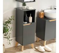 Home Source Florence 1 Door Bathroom Floor Cabinet Storage Unit Grey