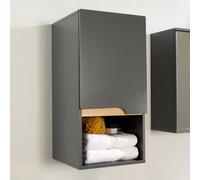 Home Source Bathroom Cabinet Wall Mounted Storage Shelf Organiser Cupboard Vanity in Dark Grey Home Source Dark Grey