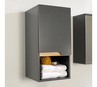 Home Source Florence Hanging Bathroom Wall Cabinet Storage Unit Grey
