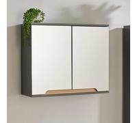 Home Source Florence Mirrored Hanging Wall Bathroom Storage Cabinet Grey