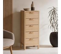 Home Source Freya 5 Drawer Storage Unit Chest Bedroom Office Organiser Wooden