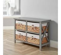 Home Source Dartmouth Storage Chest Of 4 Drawer Fully Assembleds Grey, Grey
