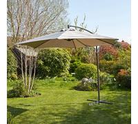 Home Source Gozo 3m Garden Outdoor Overhanging Cantilever Crank Parasol Grey