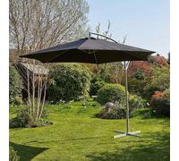 Home Source Gozo Aluminium Overhanging Cantilever Vented Parasol in Black Home Source Black