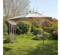 Home Source Gozo Aluminium Overhanging Cantilever Vented Parasol in Grey Home Source Grey