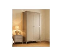 Home Source Grace 2 Door Wardrobe Bedroom Furniture Shelf & Hanging Rail Greige in Beige Home Source Beige