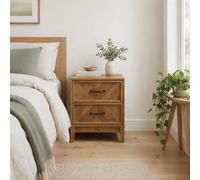 Home Source Harrington 2 Drawer Bedside Cabinet Nightstand Table Soft Close - Brown
