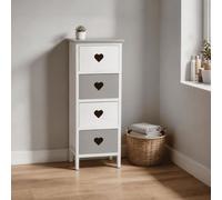 Home Source Heartswood 4 Drawer Chest Storage Unit Bedroom Office Organiser Wooden